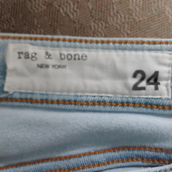 Rag & Bone Light Blue Denim Nina High Rise Skinny Destress Jeans Sz 24 - Picture 8 of 11